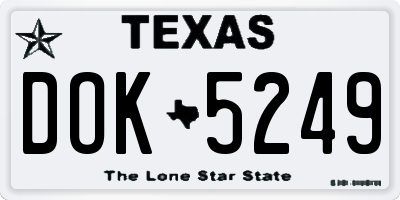 TX license plate DOK5249