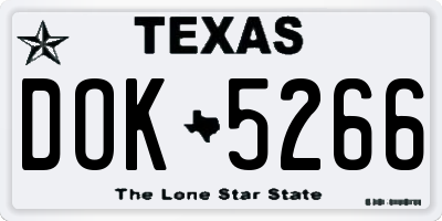 TX license plate DOK5266