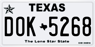 TX license plate DOK5268
