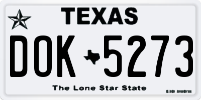 TX license plate DOK5273