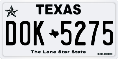 TX license plate DOK5275