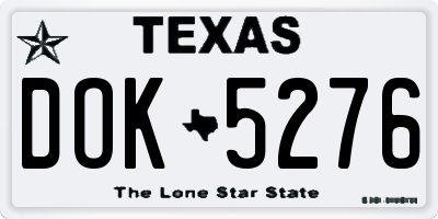 TX license plate DOK5276