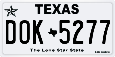 TX license plate DOK5277