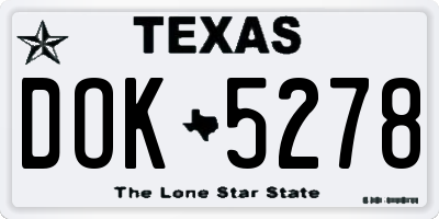 TX license plate DOK5278