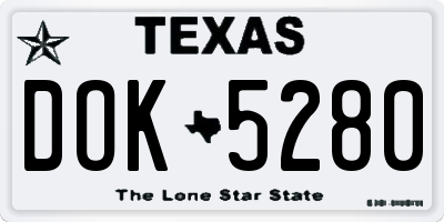 TX license plate DOK5280