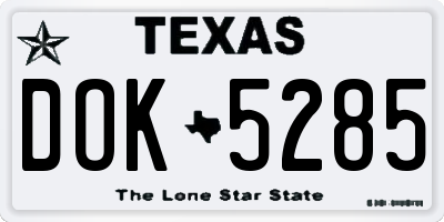 TX license plate DOK5285