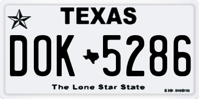 TX license plate DOK5286