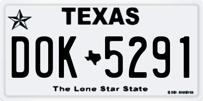 TX license plate DOK5291