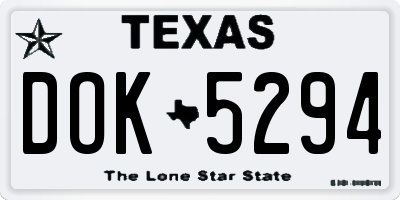 TX license plate DOK5294