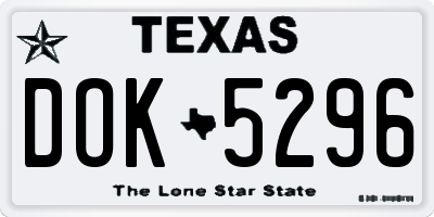 TX license plate DOK5296