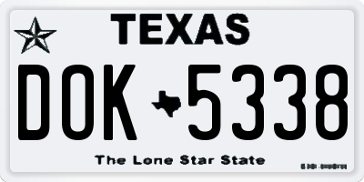 TX license plate DOK5338