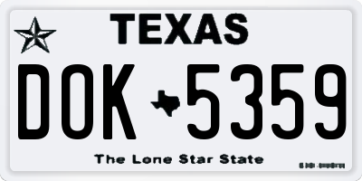 TX license plate DOK5359