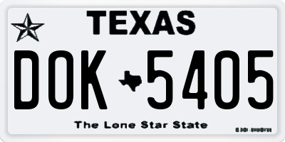 TX license plate DOK5405