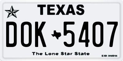 TX license plate DOK5407
