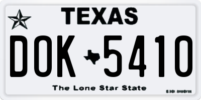 TX license plate DOK5410
