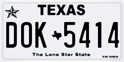 TX license plate DOK5414