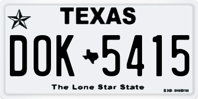 TX license plate DOK5415