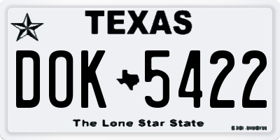 TX license plate DOK5422