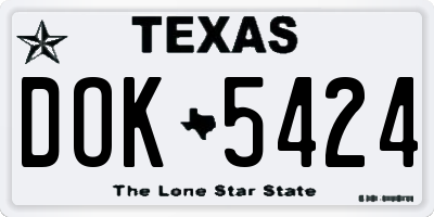 TX license plate DOK5424