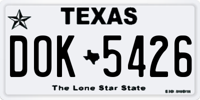 TX license plate DOK5426
