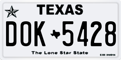 TX license plate DOK5428