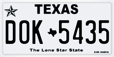 TX license plate DOK5435