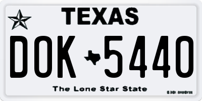 TX license plate DOK5440