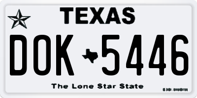 TX license plate DOK5446