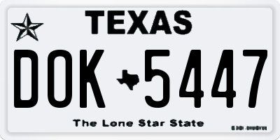 TX license plate DOK5447