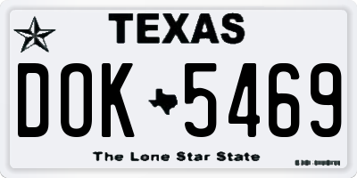 TX license plate DOK5469