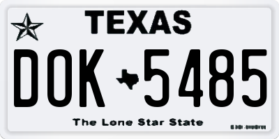 TX license plate DOK5485