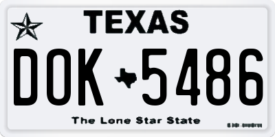 TX license plate DOK5486