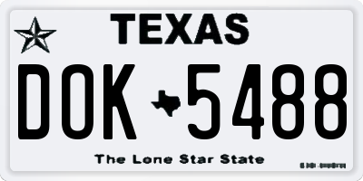 TX license plate DOK5488