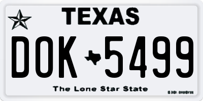 TX license plate DOK5499