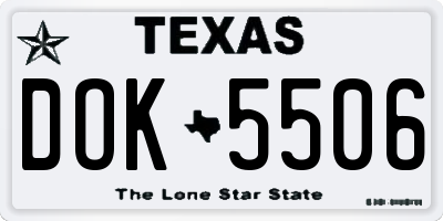 TX license plate DOK5506