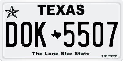TX license plate DOK5507