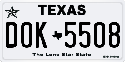 TX license plate DOK5508