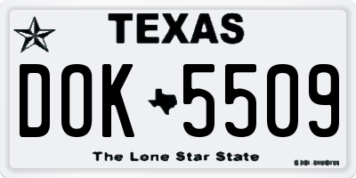 TX license plate DOK5509