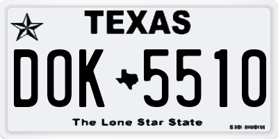 TX license plate DOK5510