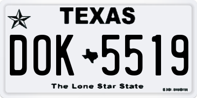 TX license plate DOK5519