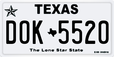 TX license plate DOK5520