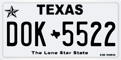 TX license plate DOK5522