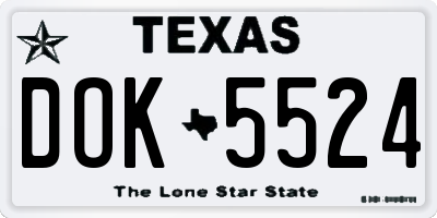 TX license plate DOK5524