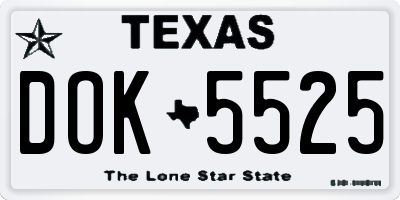 TX license plate DOK5525