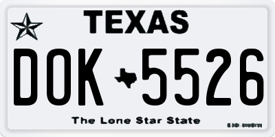 TX license plate DOK5526