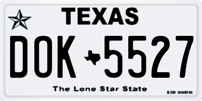 TX license plate DOK5527