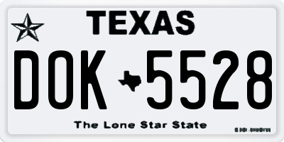 TX license plate DOK5528