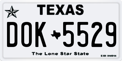 TX license plate DOK5529
