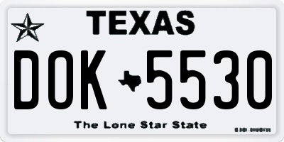 TX license plate DOK5530