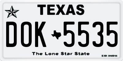 TX license plate DOK5535